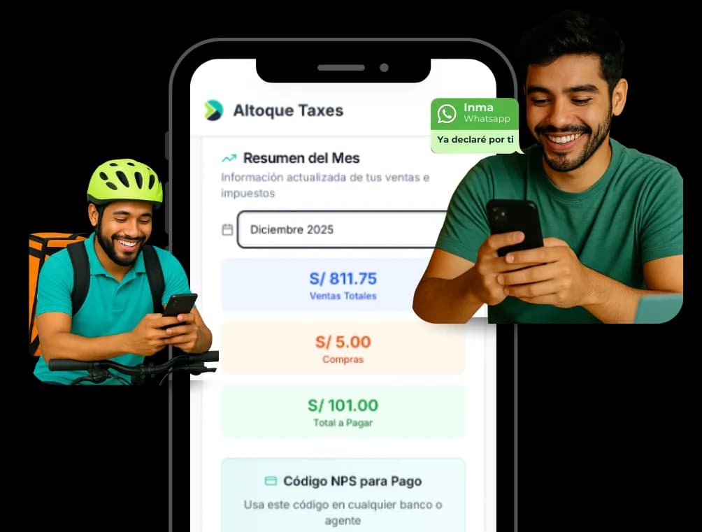 Freelancers usando el dashboard de Altoque Taxes